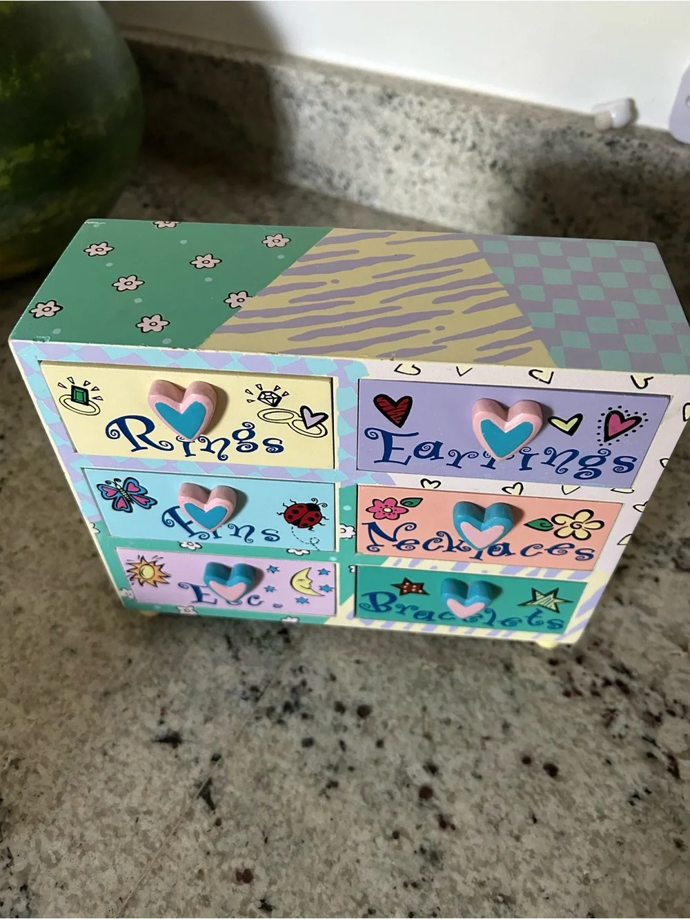Y2K Pastel Heart Jewelry Organizer Box